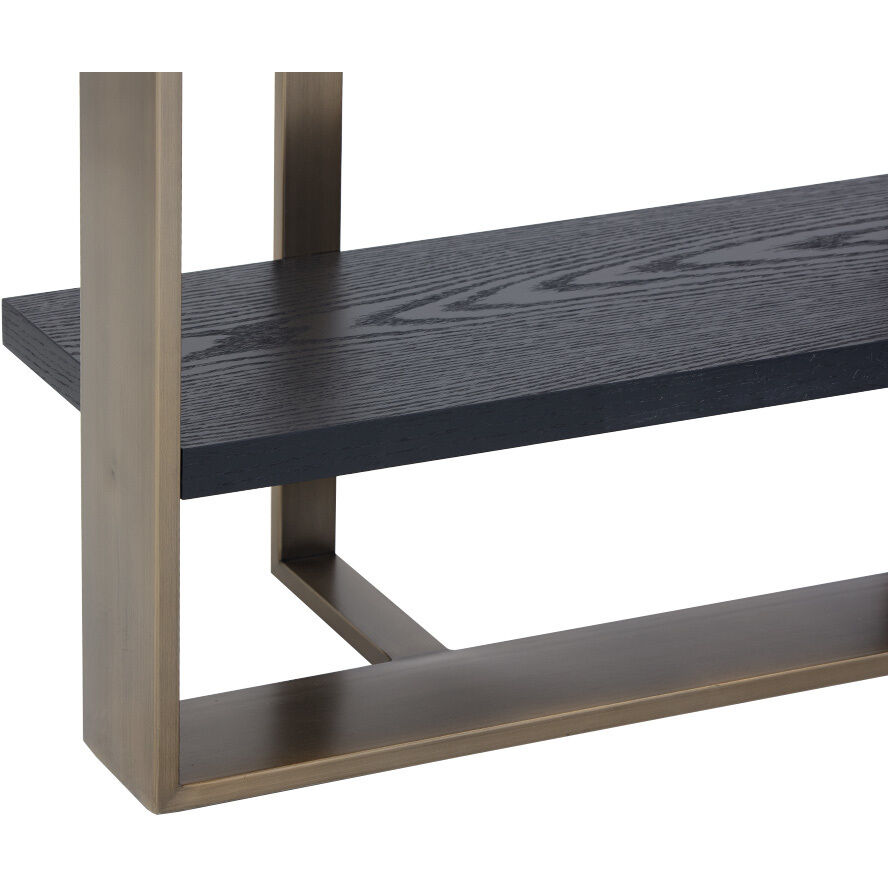 Dalton Antique Brass / Black Bookcase